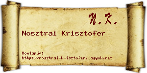 Nosztrai Krisztofer névjegykártya