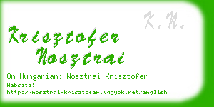 krisztofer nosztrai business card